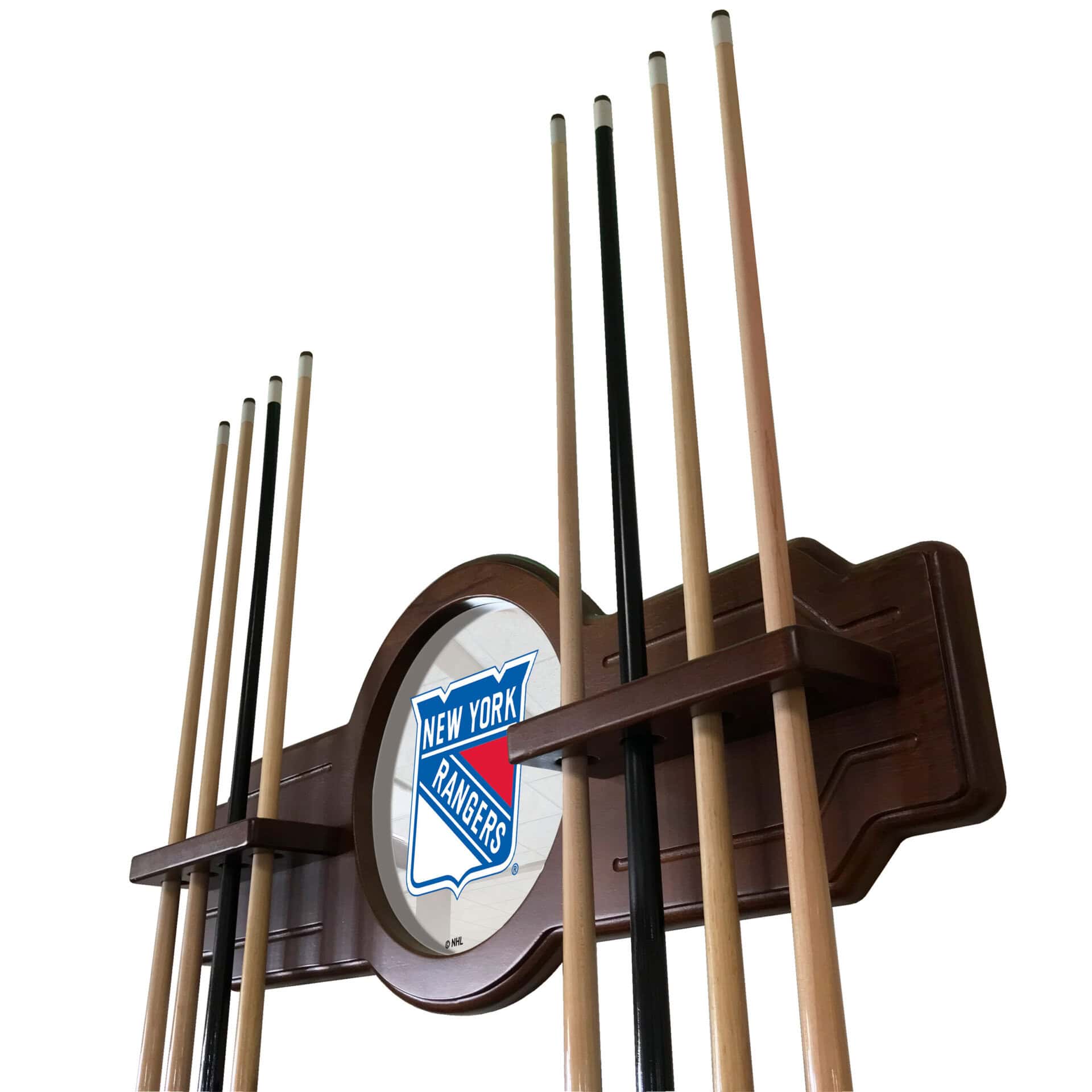 New York Rangers English Tudor Logo Cue Rack 8 New York Rangers English Tudor Logo Cue Rack