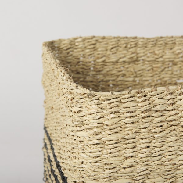 Cullen 15.7L x 15.7W x 15.7H Set of 3 Grey Twisted Seagrass Square Basket 3