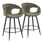 Curva 25 Black and Green Contemporary Counter Stools (Set of 2) 13 Curva 25 Black and Green Contemporary Counter Stools (Set of 2)