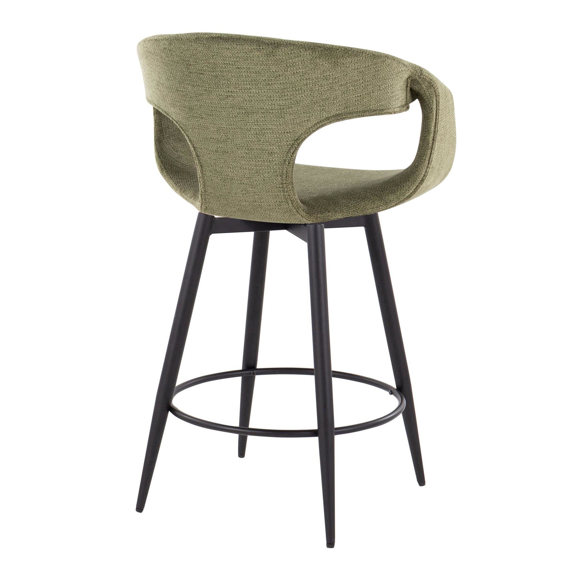 Curva 25 Black and Green Contemporary Counter Stools (Set of 2) 6 Curva 25 Black and Green Contemporary Counter Stools (Set of 2) - Image 6