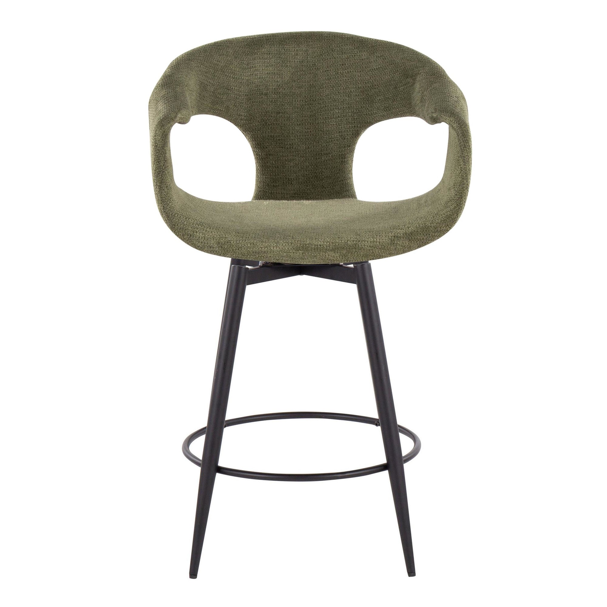 Curva 25 Black and Green Contemporary Counter Stools (Set of 2) 8 Curva 25 Black and Green Contemporary Counter Stools (Set of 2) - Image 8