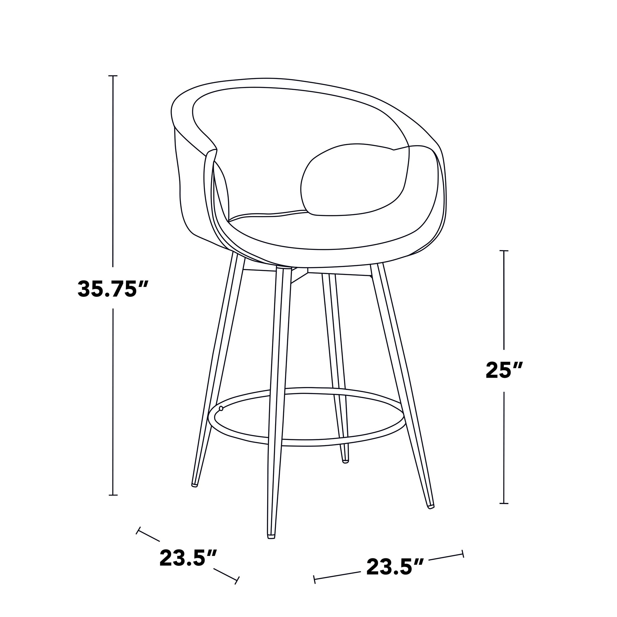 Curva 25 Black and Green Contemporary Counter Stools (Set of 2) 9 Curva 25 Black and Green Contemporary Counter Stools (Set of 2) - Image 9