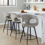 Curva 25-Inch Black/Grey Contemporary Counter Stool (Set of 2)
