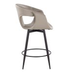 Curva 25-Inch Black/Grey Contemporary Counter Stool (Set of 2)