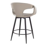Curva 25-Inch Black/Grey Contemporary Counter Stool (Set of 2)