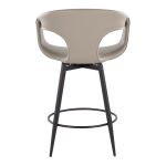 Curva 25-Inch Black/Grey Contemporary Counter Stool (Set of 2)