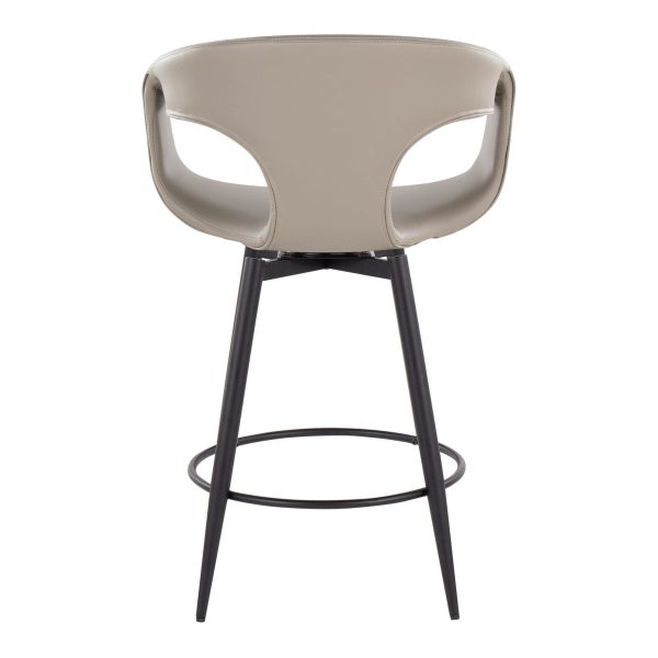 Curva 25 Inch BlackGrey Contemporary Counter Stool Set of 2 6