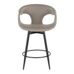 Curva 25-Inch Black/Grey Contemporary Counter Stool (Set of 2)