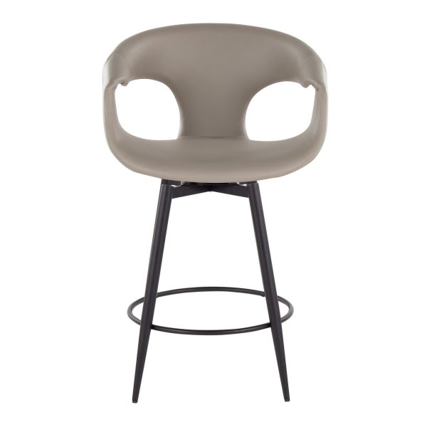 Curva 25 Inch BlackGrey Contemporary Counter Stool Set of 2 7