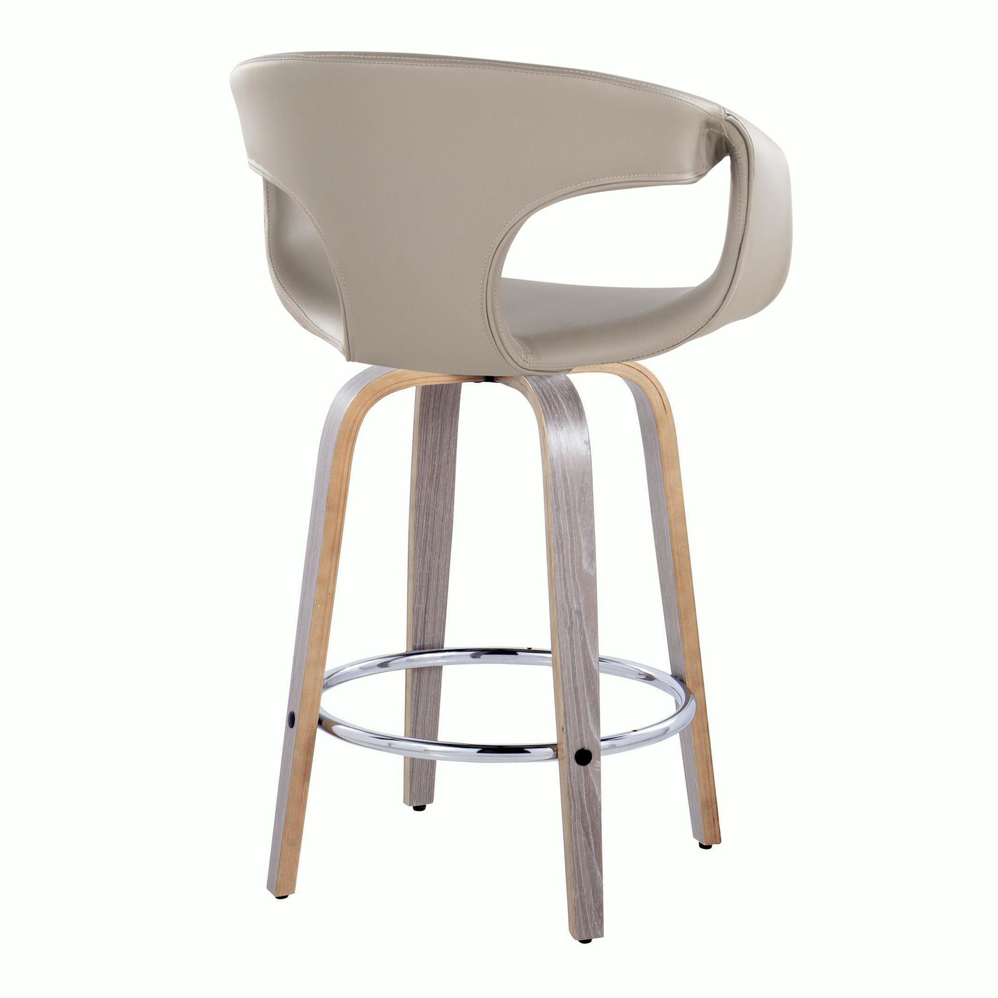 Curva 26 Light Grey Contemporary Swivel Counter Stools (Set of 2) 6 Curva 26 Light Grey Contemporary Swivel Counter Stools (Set of 2) - Image 6