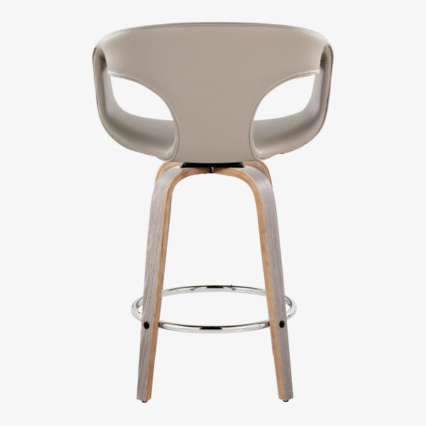 Curva 26 Light Grey Contemporary Swivel Counter Stools Set of 2 6