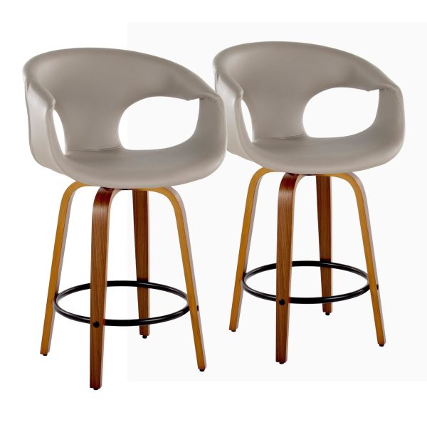 Curva 26 Mid Century Modern Swivel Counter Stool Set of 2 2