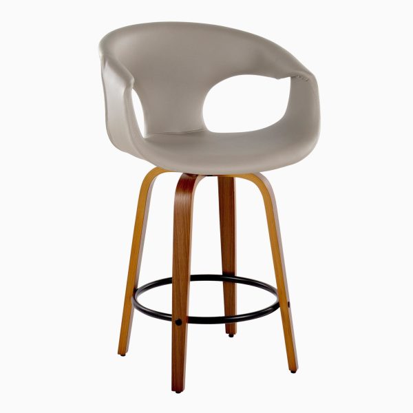 Curva 26 Mid Century Modern Swivel Counter Stool Set of 2 3