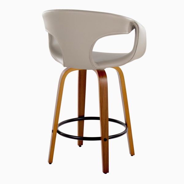 Curva 26 Mid Century Modern Swivel Counter Stool Set of 2 5