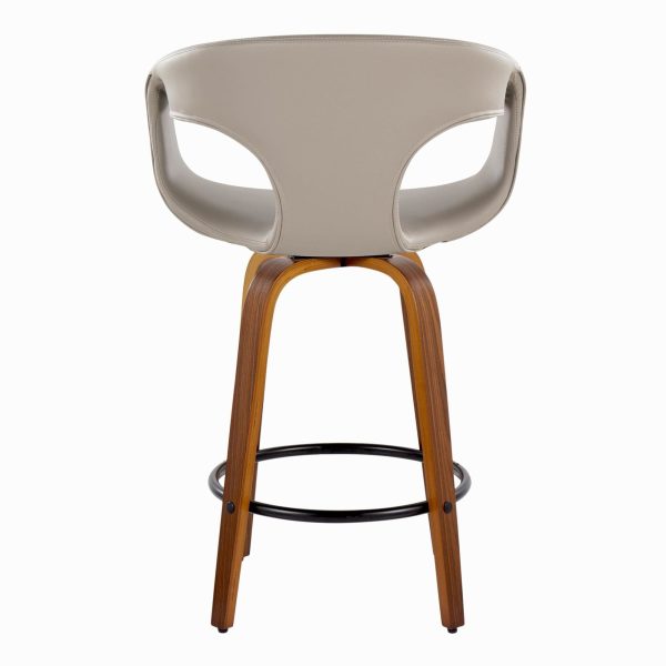 Curva 26 Mid Century Modern Swivel Counter Stool Set of 2 6