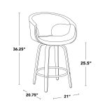 Curva 26 Mid-Century Modern Swivel Counter Stool (Set of 2) 19 Curva 26 Mid-Century Modern Swivel Counter Stool (Set of 2)