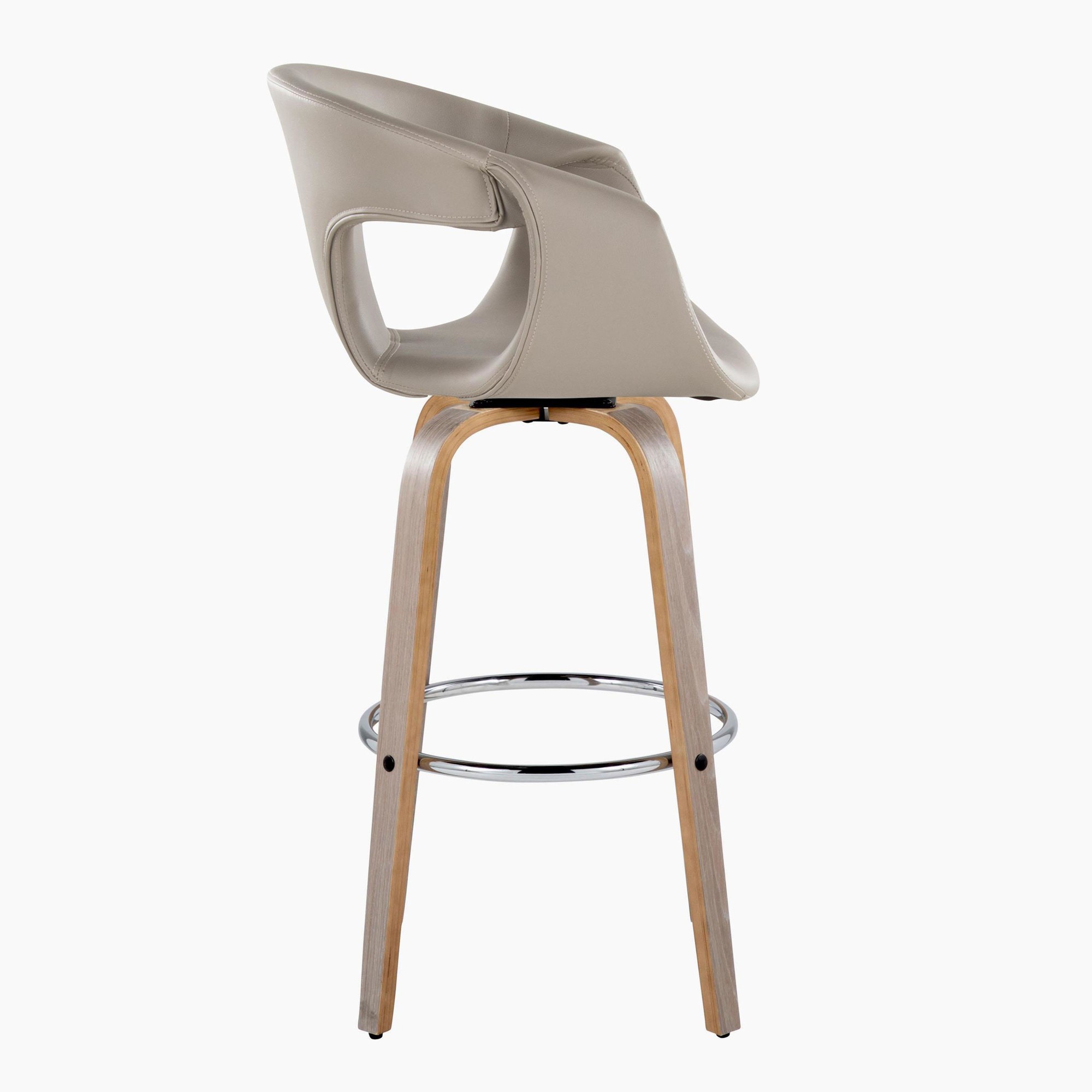 Curva 30 Light Grey Contemporary Swivel Barstool (Set of 2) 5 Curva 30 Light Grey Contemporary Swivel Barstool (Set of 2) - Image 5