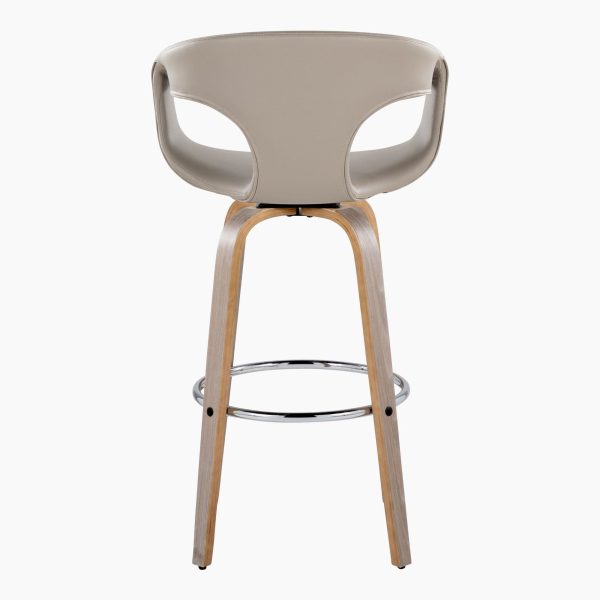 Curva 30 Light Grey Contemporary Swivel Barstool Set of 2 6