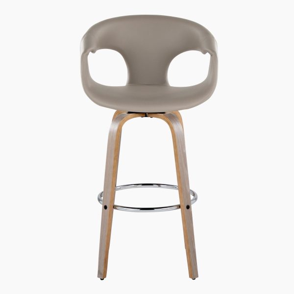 Curva 30 Light Grey Contemporary Swivel Barstool Set of 2 7