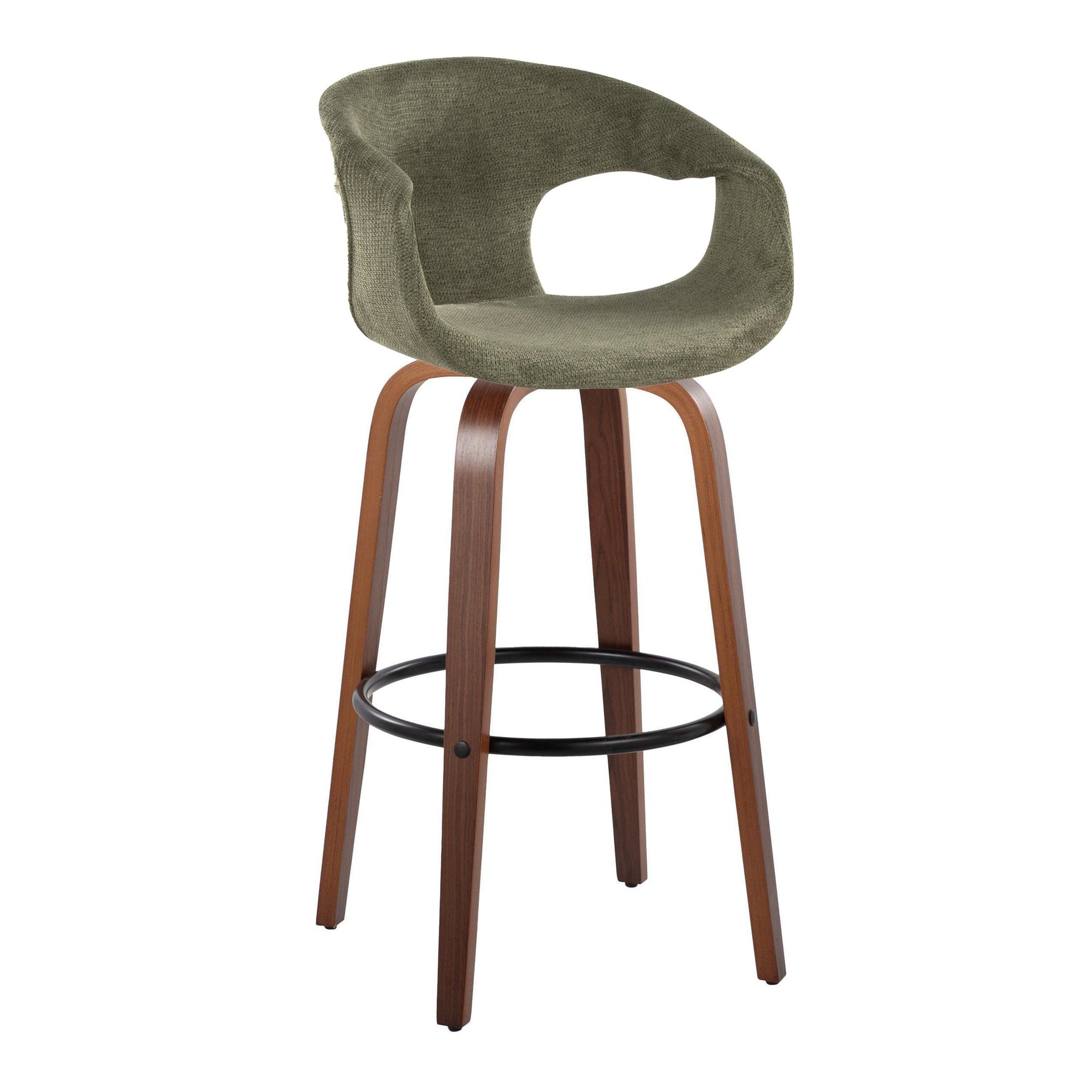 Curva 30 Mid-Century Modern Green Barstool (Set of 2) 4 Curva 30 Mid-Century Modern Green Barstool (Set of 2) - Image 4