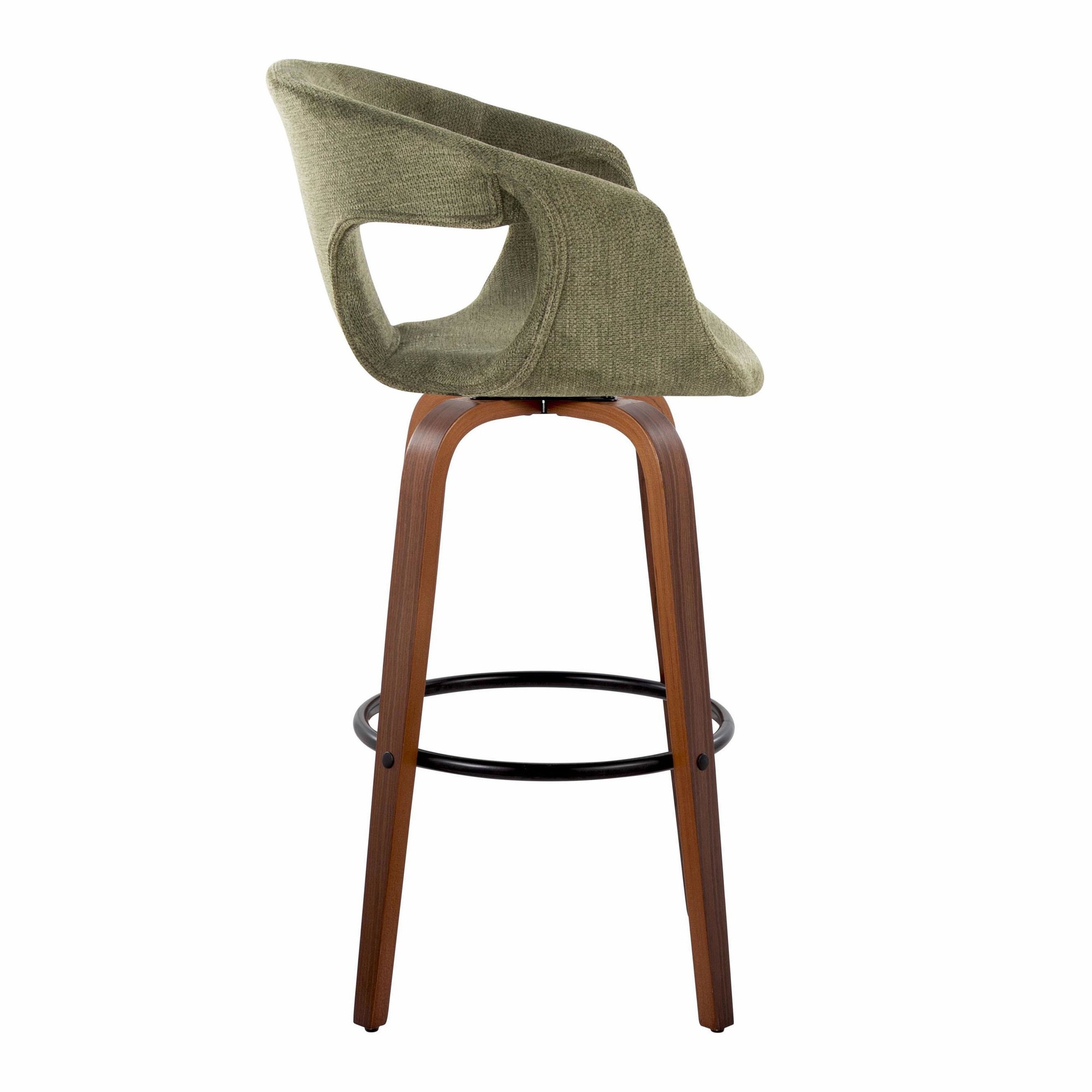 Curva 30 Mid-Century Modern Green Barstool (Set of 2) 5 Curva 30 Mid-Century Modern Green Barstool (Set of 2) - Image 5