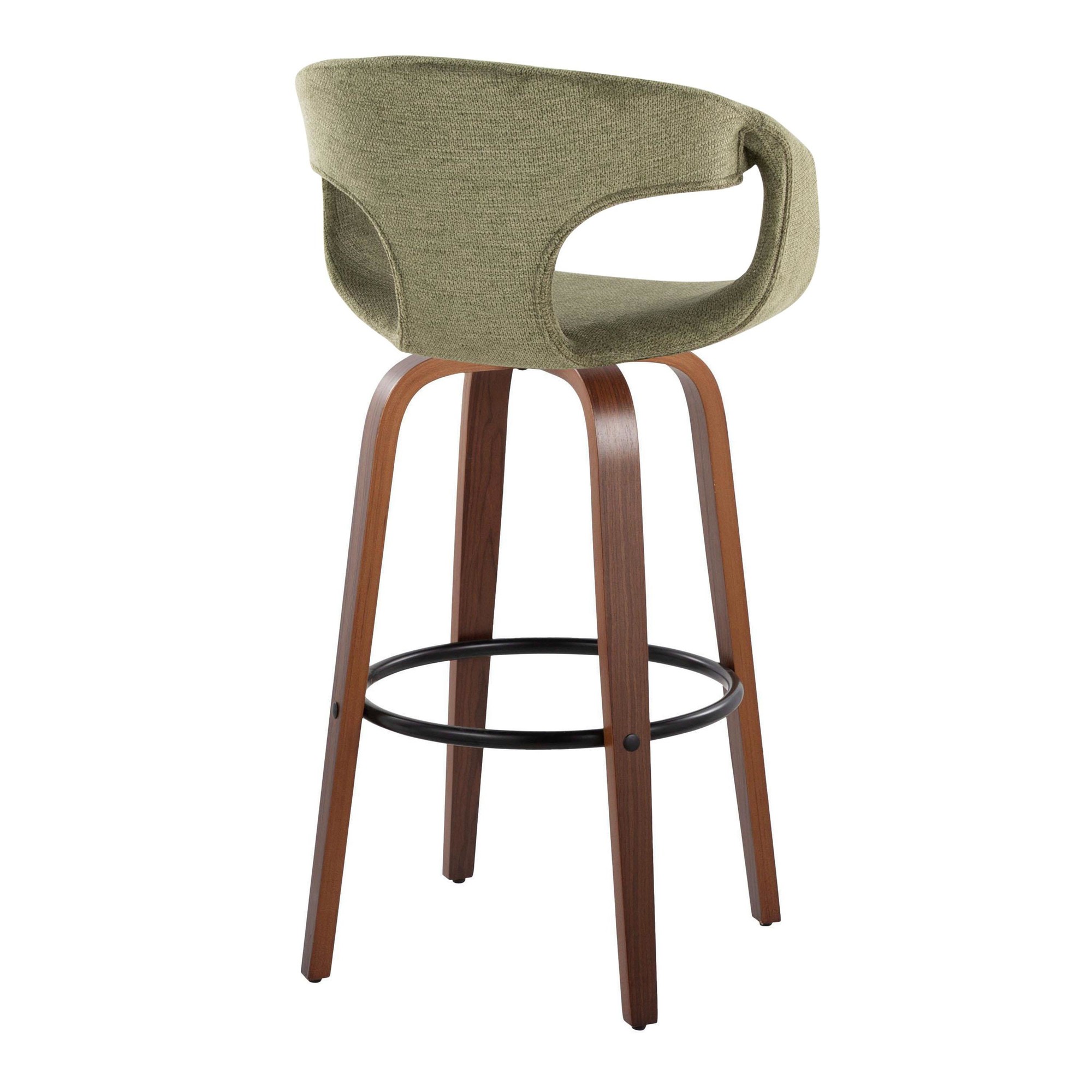 Curva 30 Mid-Century Modern Green Barstool (Set of 2) 6 Curva 30 Mid-Century Modern Green Barstool (Set of 2) - Image 6
