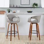 Curva 30 Mid-Century Modern Light Grey Swivel Barstool (Set of 2) 12 Curva 30 Mid-Century Modern Light Grey Swivel Barstool (Set of 2)