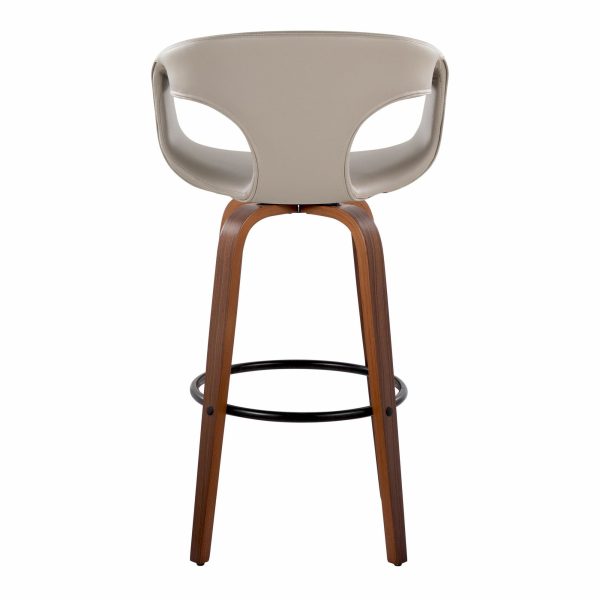 Curva 30 Mid Century Modern Light Grey Swivel Barstool Set of 2 6