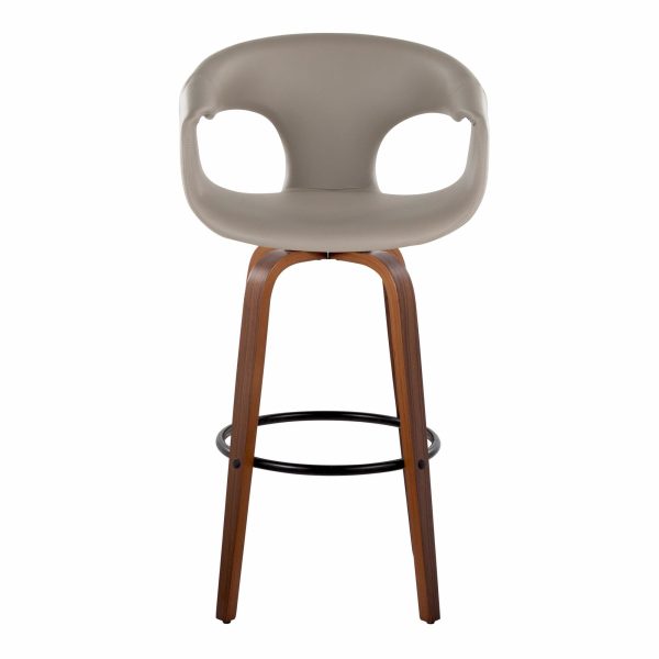 Curva 30 Mid Century Modern Light Grey Swivel Barstool Set of 2 7