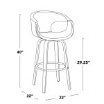 Curva 30 Mid-Century Modern Light Grey Swivel Barstool (Set of 2) 19 Curva 30 Mid-Century Modern Light Grey Swivel Barstool (Set of 2)
