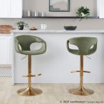 Curva Gold Green Contemporary Adjustable Barstool (Set of 2) 11 Curva Gold Green Contemporary Adjustable Barstool (Set of 2)