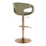 Curva Gold Green Contemporary Adjustable Barstool (Set of 2) 16 Curva Gold Green Contemporary Adjustable Barstool (Set of 2)