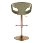 Curva Gold Green Contemporary Adjustable Barstool (Set of 2) 17 Curva Gold Green Contemporary Adjustable Barstool (Set of 2)