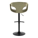 Curva Green Fabric Black Metal Contemporary Adjustable Barstool (Set of 2) 17 Curva Green Fabric Black Metal Contemporary Adjustable Barstool (Set of 2)