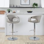 Curva Light Grey Contemporary Adjustable Barstool (Set of 2) 11 Curva Light Grey Contemporary Adjustable Barstool (Set of 2)