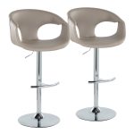 Curva Light Grey Contemporary Adjustable Barstool (Set of 2) 13 Curva Light Grey Contemporary Adjustable Barstool (Set of 2)