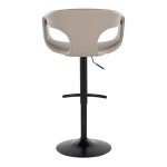 Curva Light Grey Faux Leather Adjustable Barstool (Set of 2)