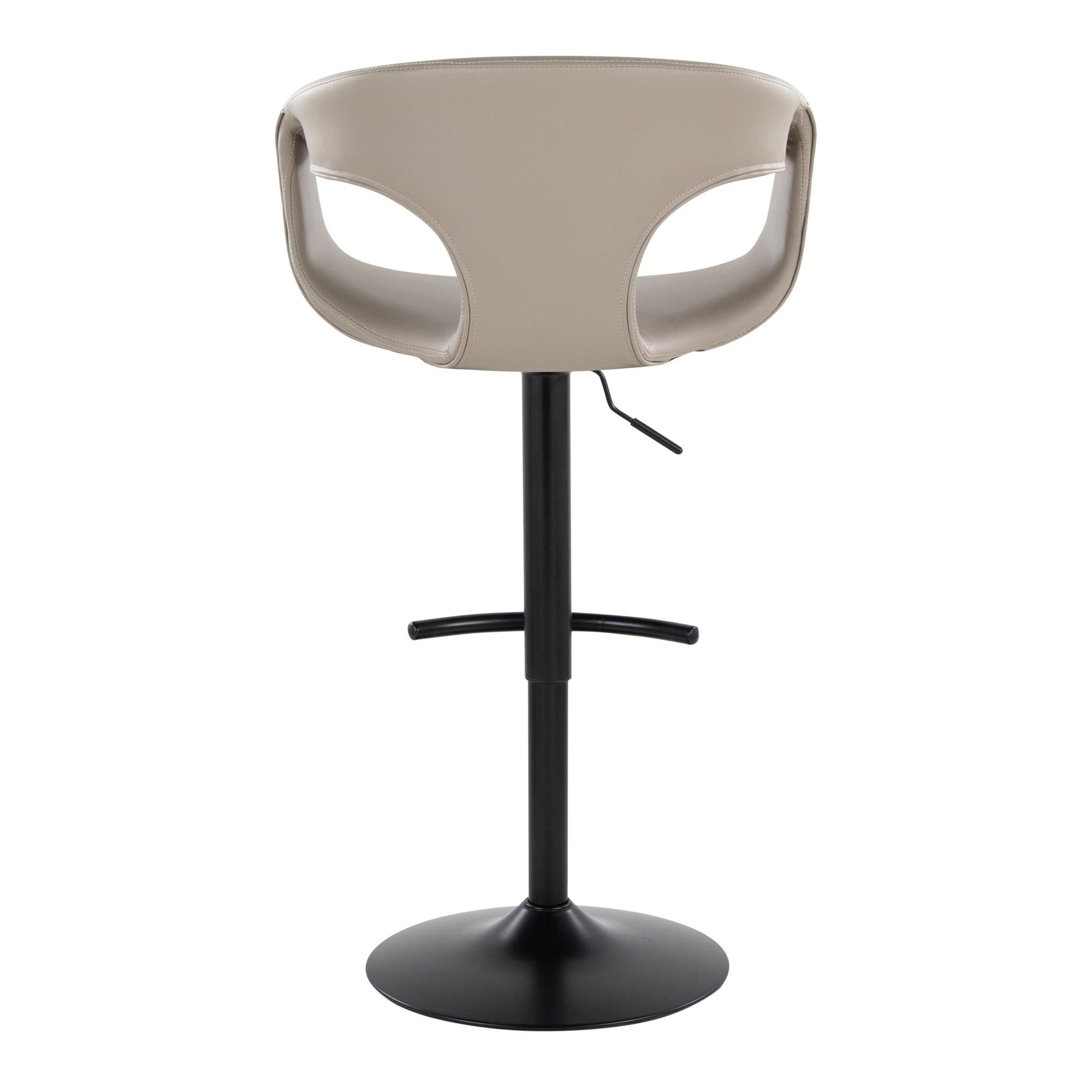 Curva Light Grey Faux Leather Adjustable Barstool (Set of 2) 7 Curva Light Grey Faux Leather Adjustable Barstool (Set of 2) - Image 7