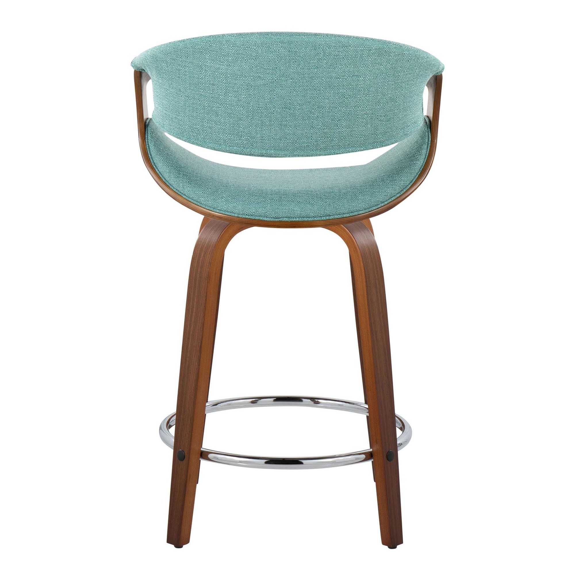 Curvini 24 Mid-Century Modern Teal Counter Stool (Set of 2) 7 Curvini 24 Mid-Century Modern Teal Counter Stool (Set of 2) - Image 7