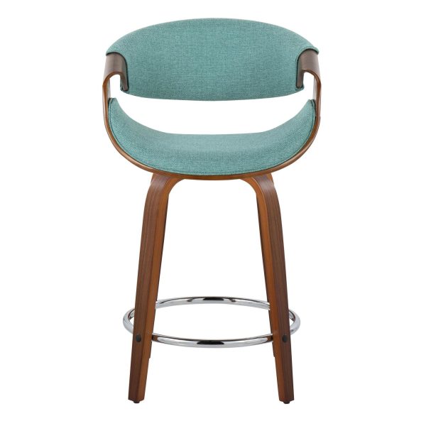 Curvini 24 Mid Century Modern Teal Counter Stool Set of 2 7