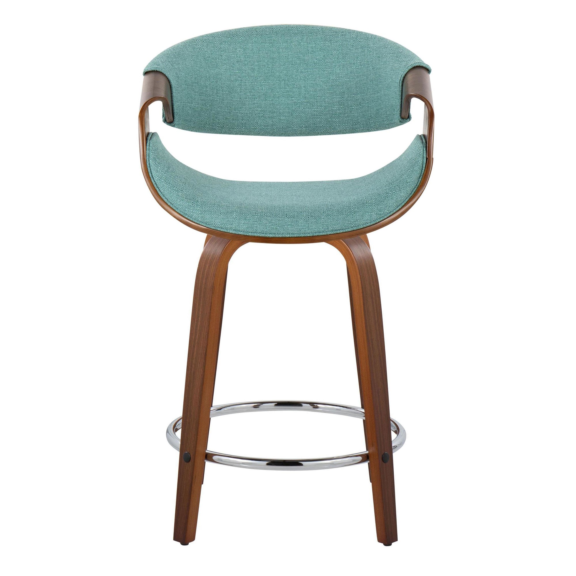 Curvini 24 Mid-Century Modern Teal Counter Stool (Set of 2) 8 Curvini 24 Mid-Century Modern Teal Counter Stool (Set of 2) - Image 8