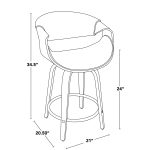 Curvini 24 Mid-Century Modern Teal Counter Stool (Set of 2) 19 Curvini 24 Mid-Century Modern Teal Counter Stool (Set of 2)