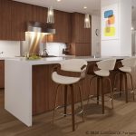 Curvini 24 Mid-Century Modern Walnut Cream Swivel Counter Stools (Set of 2) 12 Curvini 24 Mid-Century Modern Walnut Cream Swivel Counter Stools (Set of 2)