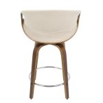 Curvini 24 Mid-Century Modern Walnut Cream Swivel Counter Stools (Set of 2) 19 Curvini 24 Mid-Century Modern Walnut Cream Swivel Counter Stools (Set of 2)