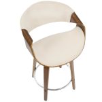 Curvini 24 Mid-Century Modern Walnut Cream Swivel Counter Stools (Set of 2) 21 Curvini 24 Mid-Century Modern Walnut Cream Swivel Counter Stools (Set of 2)