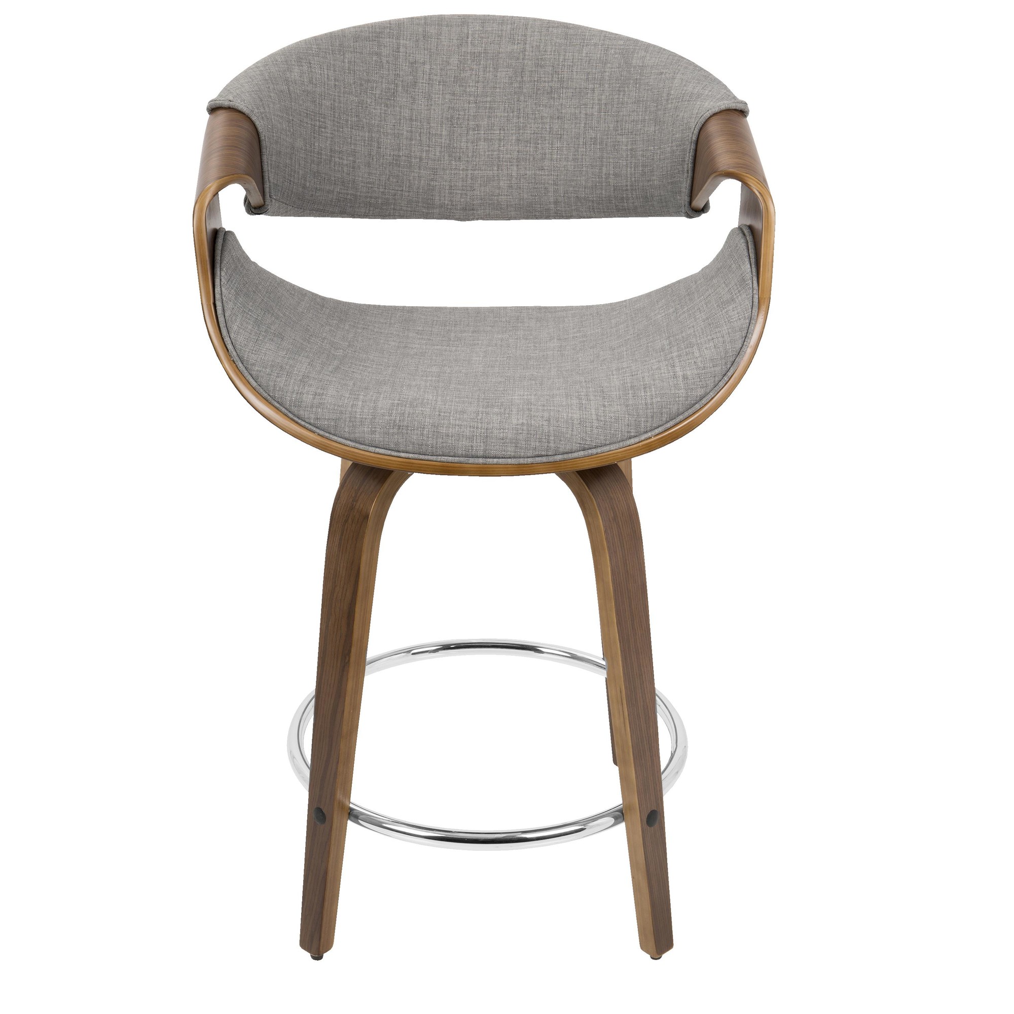 Curvini 24 Mid-Century Walnut and Light Grey Swivel Stool (Set of 2) 11 Curvini 24 Mid-Century Walnut and Light Grey Swivel Stool (Set of 2) - Image 11