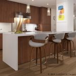 Curvini 24 Mid-Century Walnut and Light Grey Swivel Stool (Set of 2) 14 Curvini 24 Mid-Century Walnut and Light Grey Swivel Stool (Set of 2)