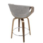 Curvini 24 Mid-Century Walnut and Light Grey Swivel Stool (Set of 2) 22 Curvini 24 Mid-Century Walnut and Light Grey Swivel Stool (Set of 2)