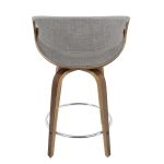 Curvini 24 Mid-Century Walnut and Light Grey Swivel Stool (Set of 2) 23 Curvini 24 Mid-Century Walnut and Light Grey Swivel Stool (Set of 2)