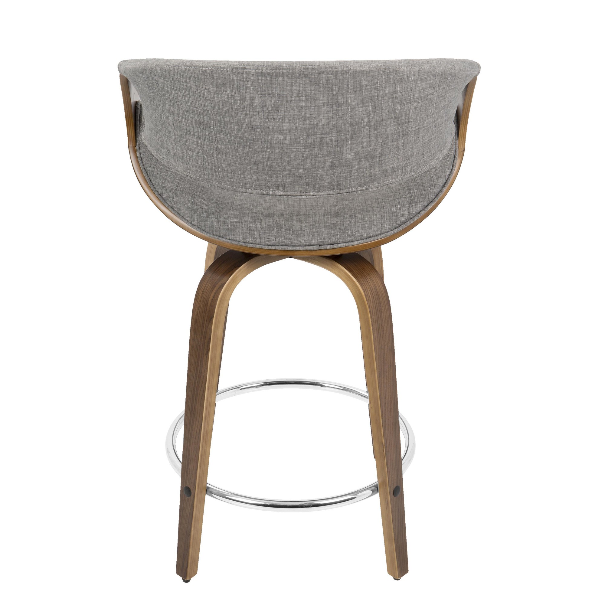 Curvini 24 Mid-Century Walnut and Light Grey Swivel Stool (Set of 2) 10 Curvini 24 Mid-Century Walnut and Light Grey Swivel Stool (Set of 2) - Image 10